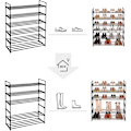 Miniatyrbillede 7 af 9: Rootz skostativer - Sæt med 2 - Sko Organizer - 24-30 par sko - Stabelbar - 92 x 30 x 53 - Metal - Sort