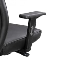 Miniatyrbild 5 av 7: Rootz kontorsstol äkta läder svart ergonomisk med nackstöd - Design Executive stol Ergonomiskt skrivbord med tiltfunktion - Vridstol med armstöd X-XL