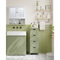 Pikkukuva 7 / 7: Rootz Laurel Green kylpyhuonekaappi - MDF-säilytysyksikkö - Pyyhkeiden järjestäjä - 30cm x 30cm x 82cm - 8,3kg - Max. Ylähyllyn kapasiteetti 45 kg