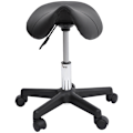 Miniatyrbillede 8 af 8: Rootz rullestol - Sadelformet sæde - Højdejusterbar - Ergonomisk design - 360° drejelig - Imiteret læder - 35cm x 38cm x 43-55cm - Sort