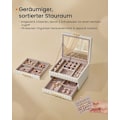 Miniatyrbild 4 av 6: Rootz smyckeskrin - Organizer - Förvaringsfodral - PU-läder - Snygg design - 21,5 cm x 24 cm x 15,8 cm