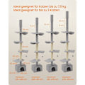 Pikkukuva 6 / 6: Rootz Ceiling High Cat Tree - Raaputustolppa - Cat Tower - Säädettävä korkeus - Vaaleanharmaa - MDF, Vaneri, Pehmo, Sisal - 45cm x 30cm x (231-291cm)