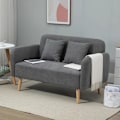 Miniatyrbillede 2 af 7: Rootz Dobbeltsofa - Polstring med hynder - Kompakt design - To-personers - Justerbar højde på fodstøtterne - Fløjlsagtig polyester - Gummitræ - Skum -