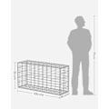 Pikkukuva 5 / 8: Rootz Silver Gabion Set - Metalliverkko - Spiraalitikku - Välikoukut - Galvanoitu teräs - 100 cm x 50 cm x 30 cm - Vahva ja kestävä - Helppo koota - M