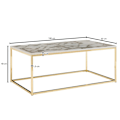 Miniatyrbild 5 av 7: Rootz soffbord 100x60x40 cm med marmorlook vit - guld - Vardagsbord med metallstomme - Soffbord fyrkantigt bord vardagsrum - sidobord
