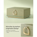 Miniatyrbillede 3 af 7: Rootz Laurel Green smykkeskrin - Organizer-etui - Opbevaringsbeholder - MDF-konstruktion - Fløjlsforing - Kompakt design - 20,5 cm x 24 cm x 11 cm