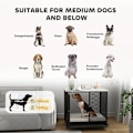 Miniatyrbillede 4 af 10: Rootz Hundekasse - Pet Kennel - Hvalpekabinet - Komfortabel måtte - Låsbar dør - Stålgitter - Let at rengøre bakke - Grå+Sort - 80 cm x 55 cm x 71 cm