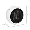 Pikkukuva 3 / 6: Rootz Heater - Tuuletinlämmitin - Sähkölämmitin - 900w/1500w - PP Muovi - Valkoinen/Musta - 22 x 18,5 x 21 cm