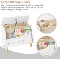 Miniatyrbild 6 av 9: Rootz White Crocodile Toy Box - Förvaringsbänk - Organisering för barn - Säker med långsamt stängande lock - Slitstark MDF-konstruktion - Mångsidig me