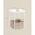 Miniatyrbillede 6 af 7: Rootz sidebord - endebord - natbord - spånplade stål polyester - 40 cm x 40 cm x 50 cm - mat hvid kamelbrun