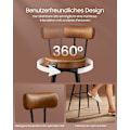 Miniatyrbild 7 av 8: Rootz Set med 2 karamellbruna barstolar - Hög pall - Kökspall - PU-läder - 54cm x 54cm x 91cm (D x B x H)