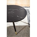 Miniatyrbild 6 av 6: Rootz Ovalt soffbord - Modernt vardagsrumsbord - Bord i marmorlook - Säkra metallben - 120 cm x 60 cm x 41,5 cm - Elegant design i svart och guld