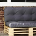 Pikkukuva 4 / 8: Rootz Garden Istuintyynyt - Puutarhakalusteet - Säänkestävä - Napin tikkaus - Selkätyyny - Sivutyyny - Polyesteri - Tummanharmaa - 120cm x 80cm x 12cm