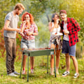 Miniatyrbillede 2 af 5: Rootz Kulgrill - BBQ Grill - Grillrist - Trækulsrist - Sidekurv - Rustfrit stål - Mørkegrøn - 77 x 30 x 70 cm
