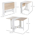 Miniatyrbild 3 av 7: Rootz Folding Table - Dining Table - Desk - Computer Desk - Writing Table - Side Table - Oak + White - 103 x 76 x 73.5 cm