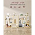 Miniatyrbillede 3 af 6: Rootz Glas reol - Hylde Organizer - Display Stand - Hærdet glas - Stålramme - 30 cm x 100 cm x 103 cm - Gennemsigtig bleg guld