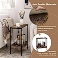 Miniatyrbillede 7 af 9: Rootz Metal Sidebord - Træ Sofabord - Kompakt Endebord - Praktisk opbevaringsløsning - 50cm x 55cm x 25cm