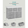 Miniatyrbillede 6 af 8: Rootz Dove Grey Cloud Hvid kommode - Spånplade Stålstof - Opbevaringsskuffer - 28,5 cm x 98 cm x 85 cm