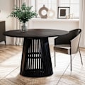 Miniatyrbillede 2 af 7: Rootz spisestuebord - moderne rundt køkkenbord - massivt træ, håndlavet - unikt design, holdbart, let at samle - 120 cm x 120 cm x 77 cm - sort