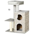 Miniatyrbillede 1 af 6: Rootz Kradsestolpe - Kattetræ - Kattehule - Katteseng - Med boldlegetøj - Lysegrå/naturlig - 60cm x 40cm x 91cm