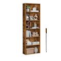 Miniatyrbillede 1 af 6: Rootz 6 -trins boghylde - Standregal - Display -hylde - Skandinavisk stil - Rumbesparende - 24 cm x 60 cm x 178,5 cm