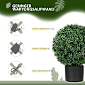 Miniatyrbild 6 av 10: Rootz konstgjorda växter - Sfäriska buxbom - UV-skydd - Högkvalitativ plast - Evergreen Flair - 52cm x Ø40cm - Orange Kruka