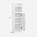 Miniatyrbillede 7 af 9: Rootz White Badeværelsesskab - Opbevaringsorganisator - MDF-møbler - Kompakt design - Anti-Tip-enhed - Nem montering - 18cm x 20cm x 80cm
