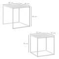 Miniatyrbild 3 av 10: ROTZ SIDABORD SET - Moderna häckbord - Rymdbesparande soffbord - Robust stålram - 40 cm x 40 cm x 40 cm