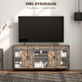 Miniatyrbillede 4 af 11: Rootz TV Lowboard - TV Stand - Media Console - 6 Rum - til 60 "TVS - 120 cm x 40 cm x 54 cm - Rustik industriel design