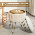 Miniatyrbild 4 av 11: Rootz 2 i 1 förvaringsstol - fotstöd - sidobord - rymdbesparande, 13,5L förvaring, sammetväv, Ø40 x 48 timmar cm