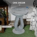 Miniatyrbillede 5 af 10: Rootz Bird Bath Water Drinker - Havefugleføder - Udendørs fuglebassin - Elegant design - Holdbar harpiks - Multifunktionel - 40 cm x 40 cm x 51 cm - G
