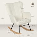 Miniatyrbild 3 av 7: Rootz gungstol fleece look - ergonomisk fåtölj - avkopplande stol - stöder kropp - 98d x 71W x 101h cm