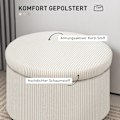 Miniatyrbillede 5 af 10: Rootz Foot Affure With Storage - Seat Affool - Pouf - 97L Hidden Storage - Ø60 X 41H CM - Cord Fabric - Skum - Beige