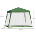Miniatyrbillede 2 af 7: Nancy's Mount Vernon Tuinpaviljoen - Festtelt - Met Klamboe - Polyester - Grøn - 300 x 300 x 245 cm