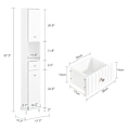 Miniatyrbillede 4 af 8: Rootz Tall Badeværelsets kabinet - Hjørnetabinet - Slim Storage Unit - Rumbesparende design - 44 cm x 171 cm x 31 cm
