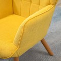 Miniatyrbillede 5 af 7: Rootz Accent Chair - Scandi Design - Med osmannisk - Lænestolesæt - Home Decor Stol - Bøgetræ - Cord Look - Gul - 72L x 80W x 99H cm