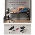 Miniatyrbillede 6 af 7: Rootz Ebony Black Skrivebord - Studiebord - Arbejdsstation - Spånplade og stål - Rummelig - Robust - Nem montering - 56cm x 120cm x 120cm