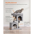 Miniatyrbild 3 av 8: Rootz Cat Skrapstolpe - Kattträd - Skrapare - Spånskiva - Plysch - Sisal - Förhindrar tippning - Enkel montering - 49cm x 32cm x 74cm