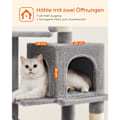 Miniatyrbillede 7 af 9: Rootz Cat-kradsestolpe - Kitty-møbler - Kattetræ - Spånplade og plys - 45 cm x 35 cm x 112 cm - Understøtter 40 kg - Ideel til op til 4 katte