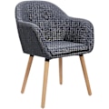 Miniatyrbillede 1 af 9: Rootz Ergonomic Chair - Kontorstol - Lounge Chair - Komfortabel linnedpolstring - Holdbare massive træben - Alsidigt design - 40cm x 40cm x 82cm