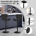 Miniatyrbillede 6 af 9: Rootz Velvet Barstol - Drejestol - Justerbar højde - 360° drejelig - Ergonomisk design - Mørkegrå/sort - 47cm x (89-109,5cm) x 54cm
