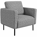 Pikkukuva 1 / 7: Rootz Lounge -johto - 1 -paikkainen - kangastuoli - liinavaatteet - Suurin mukavuus - 79 x 76 x 65 cm - harmaa ja musta