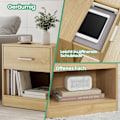 Miniatyrbillede 3 af 5: Rootz Bedside Bord med skuffe - sidebord - natbord - Rumbesparende opbevaring - 28,1 x 39,1 x 41,1 cm