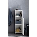 Miniatyrbillede 3 af 7: Rootz skab 30 x 95,5 x 30 cm hvidt træ med dør og opbevaringsrum Lille badeværelsesskab sideskab stående - Badeværelseshylde smal fritstående badevære