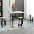 Miniatyrbillede 6 af 7: Rootz industrielt barbordssæt - 6 stykker - 2 borde og 4 barstole - Grå + Sort - Spånplade - Stål - 100L x 40W x 90H cm