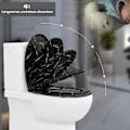 Miniatyrbild 4 av 9: Rootz Soft Close Toalettsits - Ovalt O-format toalettlock - Duroplast - Guldglitter - 37,1 cm x 45,5 cm - Tyst stängning - 175 kg Kapacitet