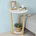 Miniatyrbillede 2 af 6: Rootz Elegant Sidebord - Balkonbord - Sofabord - MDF og fyrretræ - Dobbelt opbevaringshylder - Ridsefast - 60cm x 45cm/25cm