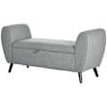 Miniatyrbillede 1 af 10: Rootz polstret sengebænk med opbevaring - Soveværelsesbænk - Entrébænk - Skjult opbevaring - Komfortabelt stof - 140 cm x 49 cm x 68 cm