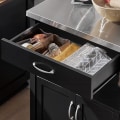 Miniatyrbillede 6 af 9: Rootz Modern Køkkenvogn - Vognopbevaringsvogn - Serveringsvogne - Køkkenskab med bordplade i rustfrit stål