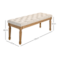 Miniatyrbillede 3 af 10: Rootz Sengebænk - Polstret bænk - Soveværelsesskammel - Stof i hørlook - Tyk polstring - 120 cm x 41 cm x 48 cm
